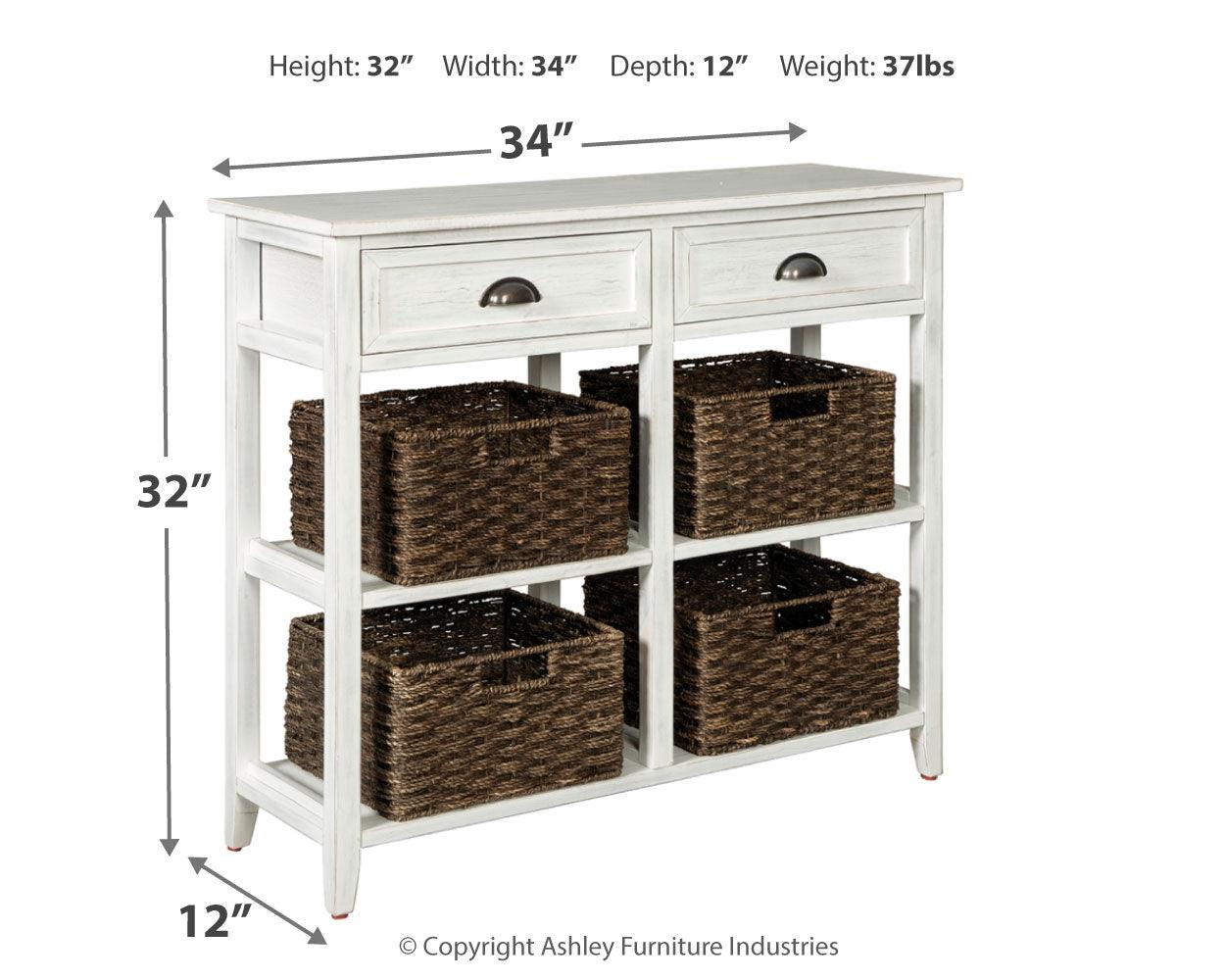 Oslember White Sofa/console Table - Ella Furniture