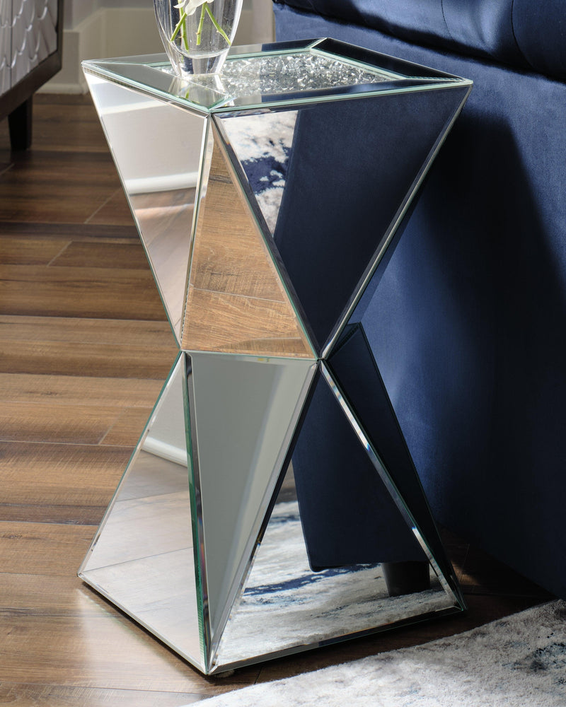 Gillrock Mirror/silver Finish Accent Table - Ella Furniture