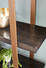 Beckville Gold Finish/brown Bookcase - Ella Furniture