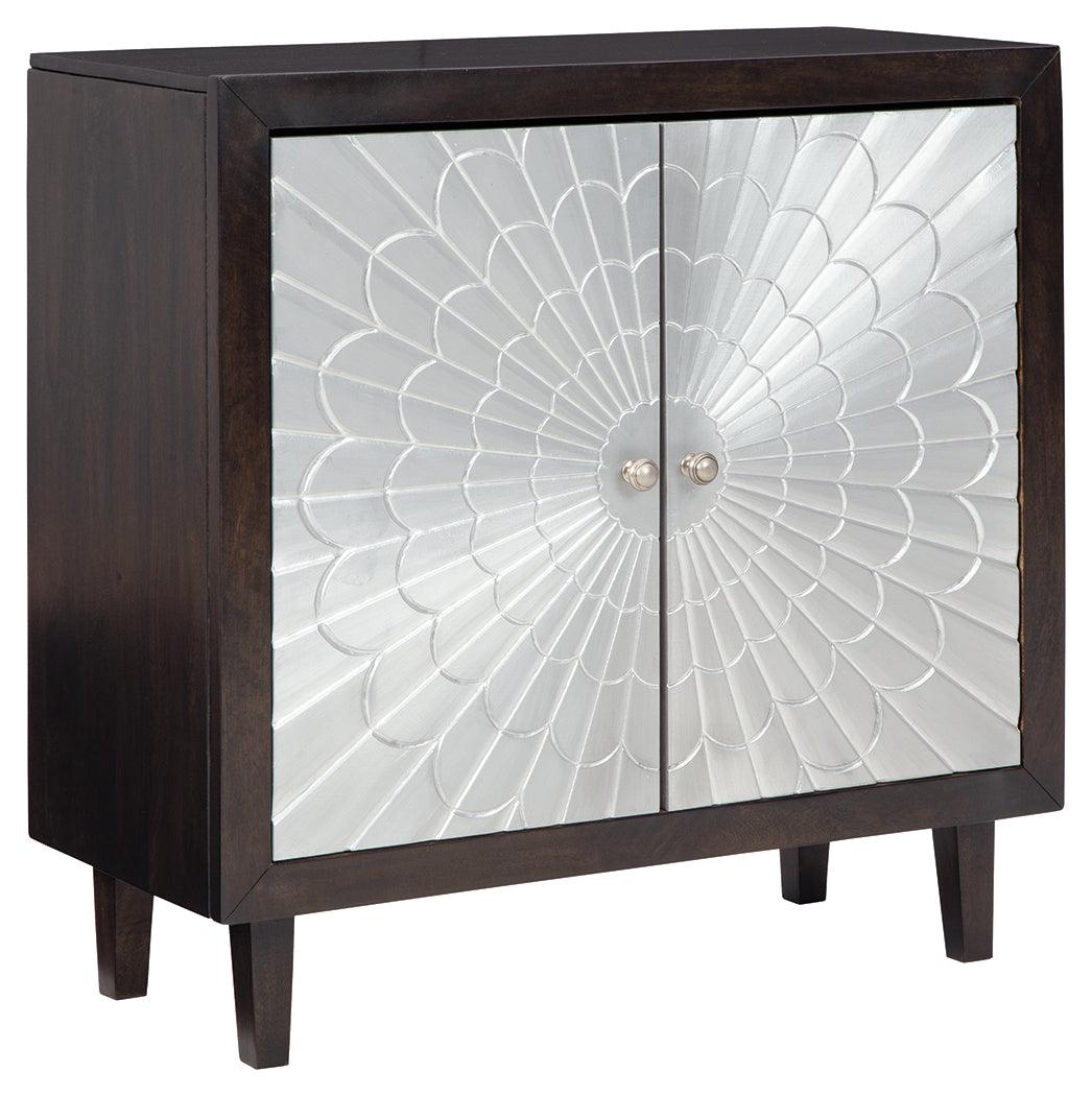 Ronlen Brown/silver Finish Accent Cabinet - Ella Furniture