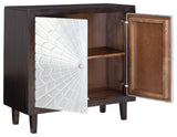 Ronlen Brown/silver Finish Accent Cabinet - Ella Furniture