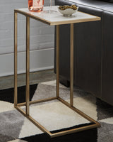 Lanport Champagne/white Accent Table - Ella Furniture