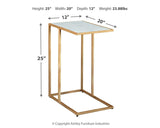 Lanport Champagne/white Accent Table - Ella Furniture