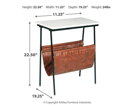 Etanbury Brown/Black/white Accent Table - Ella Furniture