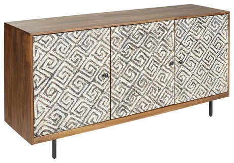 Kerrings Brown/Black/white Accent Cabinet - Ella Furniture