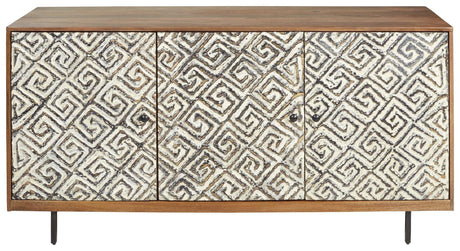 Kerrings Brown/Black/white Accent Cabinet - Ella Furniture