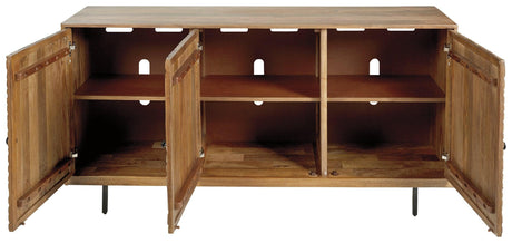 Kerrings Brown/Black/white Accent Cabinet - Ella Furniture