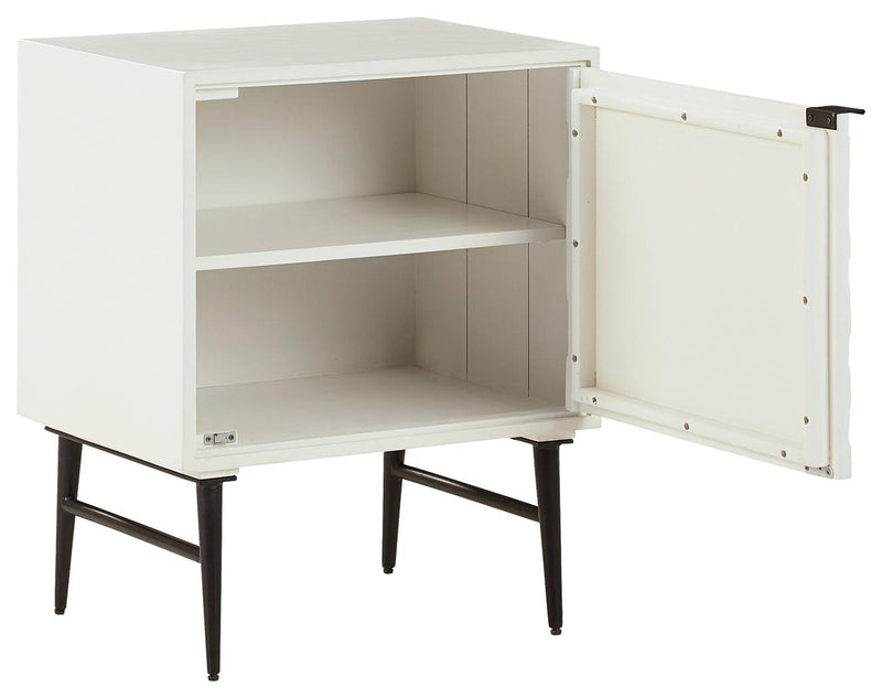 Dorvale White/Brown Accent Cabinet - Ella Furniture