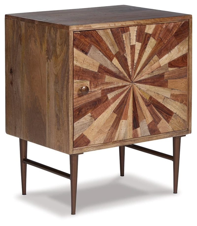 Dorvale Two-tone Brown Accent Cabinet - Ella Furniture