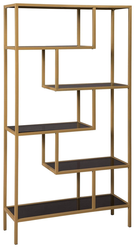 Frankwell Brown/Black Bookcase - Ella Furniture