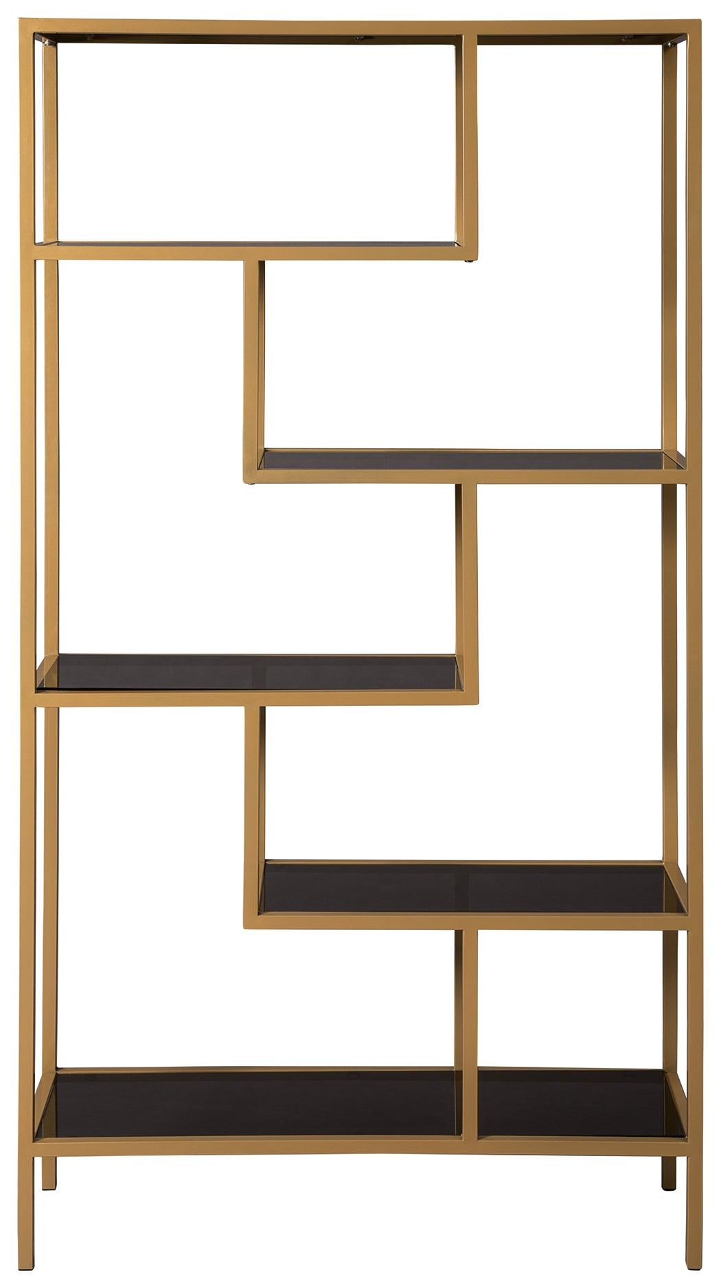 Frankwell Gold Finish Bookcase - Ella Furniture