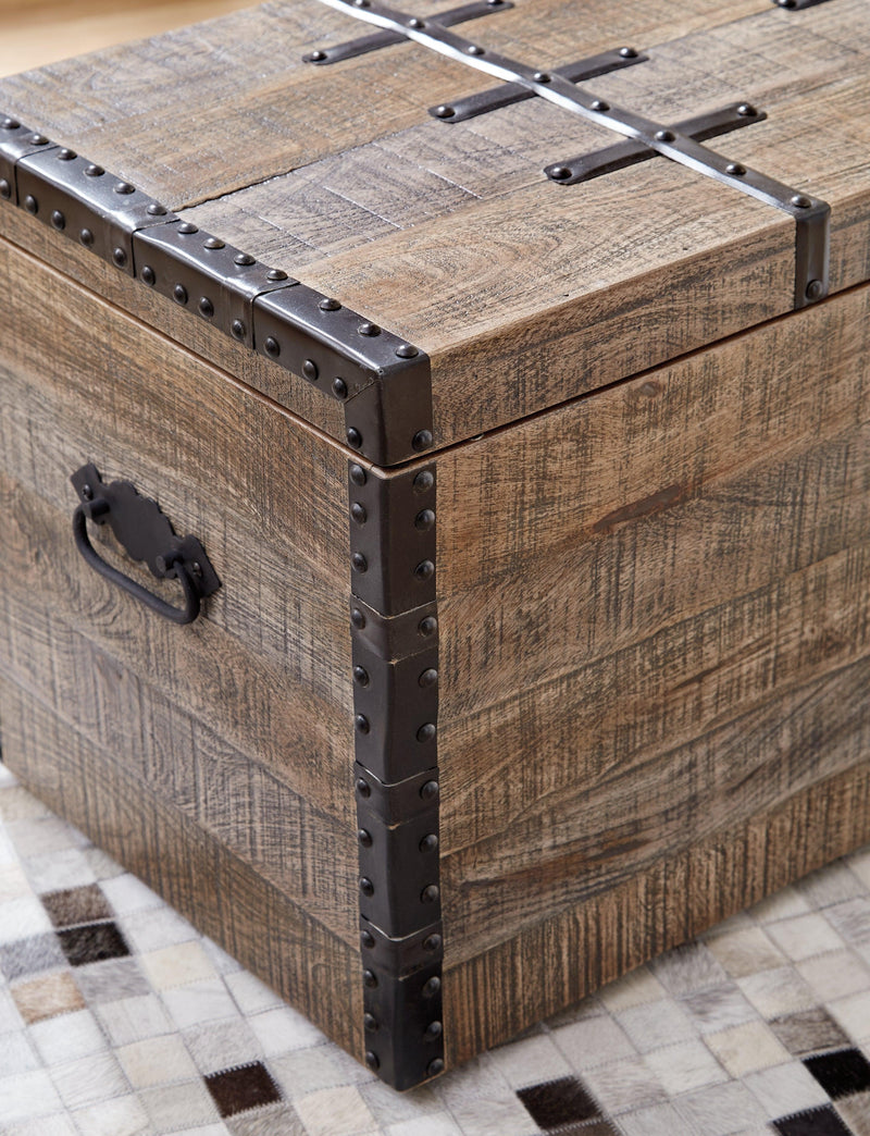 Dartland Distressed Gray Storage Trunk - Ella Furniture