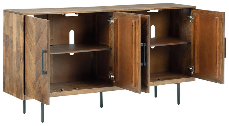 Prattville Brown Accent Cabinet - Ella Furniture