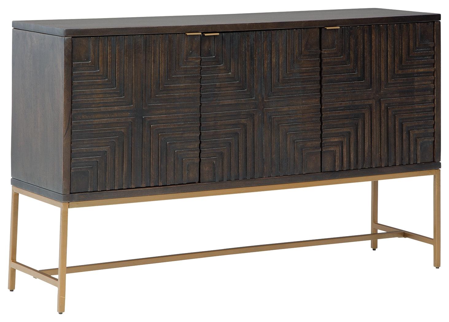 Elinmore Brown/gold Finish Accent Cabinet - Ella Furniture