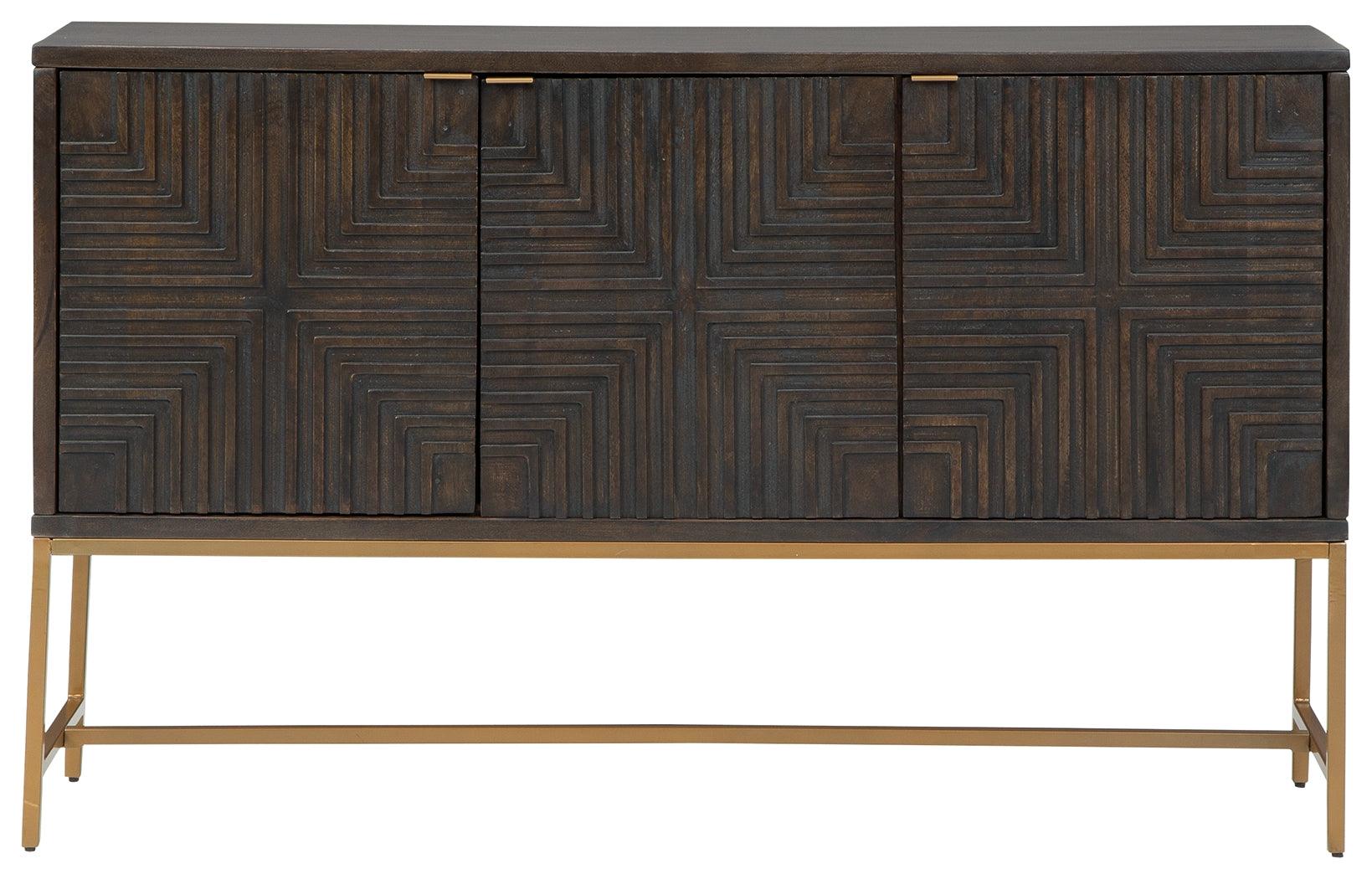 Elinmore Brown/gold Finish Accent Cabinet - Ella Furniture