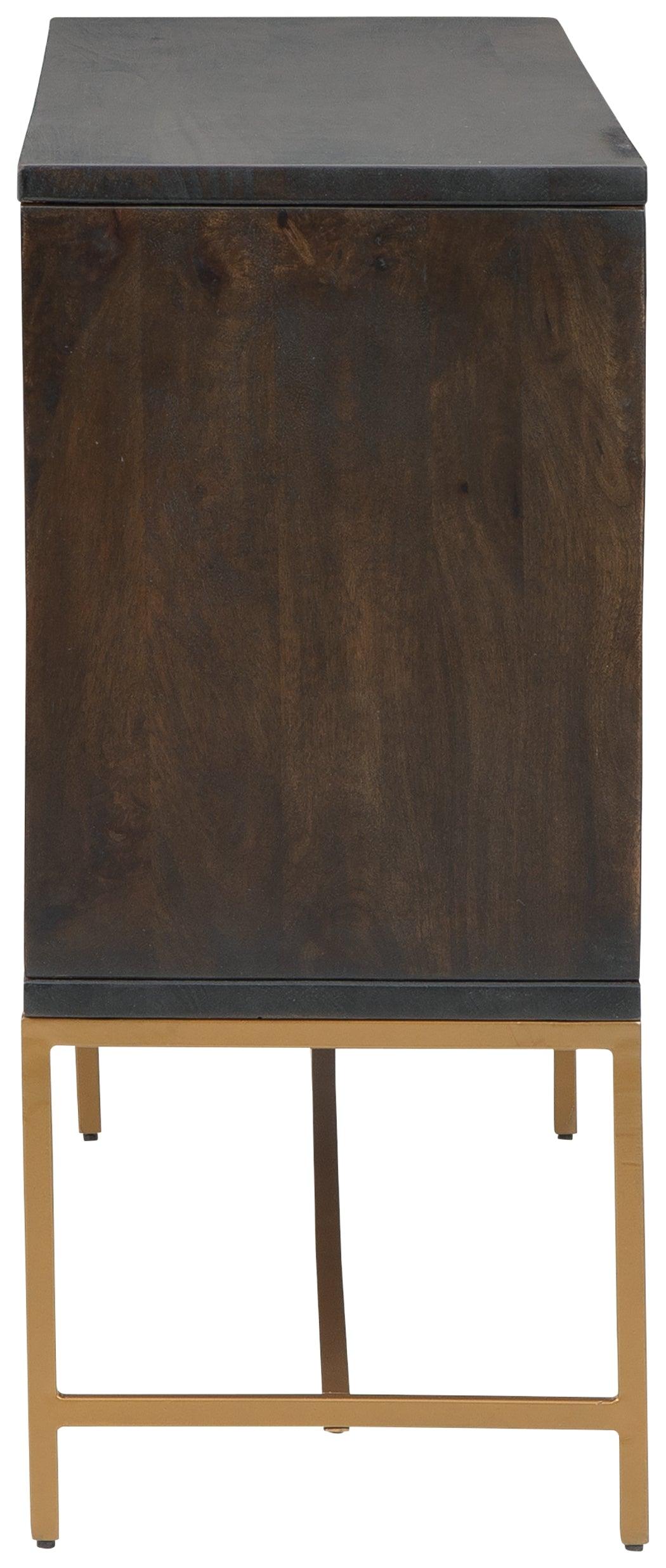 Elinmore Brown/gold Finish Accent Cabinet - Ella Furniture