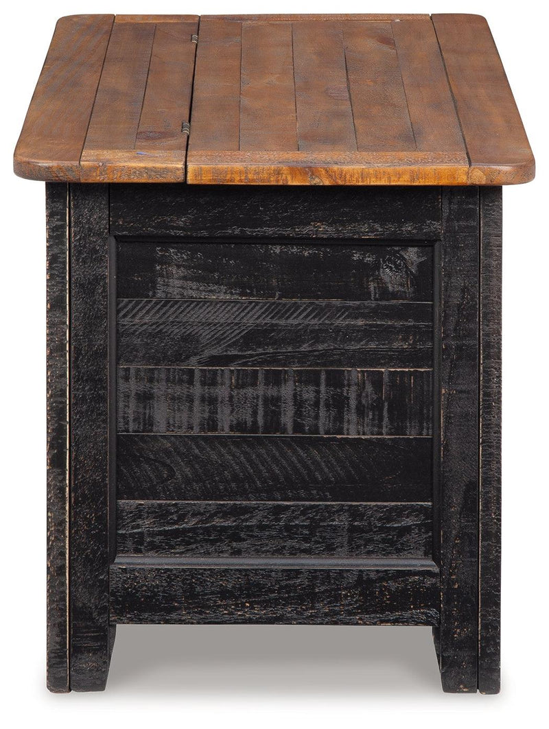 Dashbury Antique Black/brown Storage Trunk - Ella Furniture