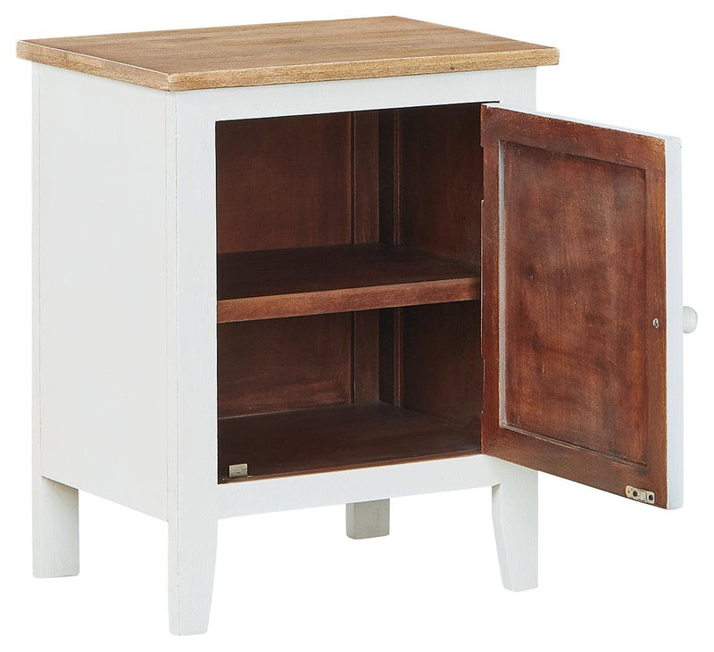 Gylesburg White/Brown Accent Cabinet - Ella Furniture