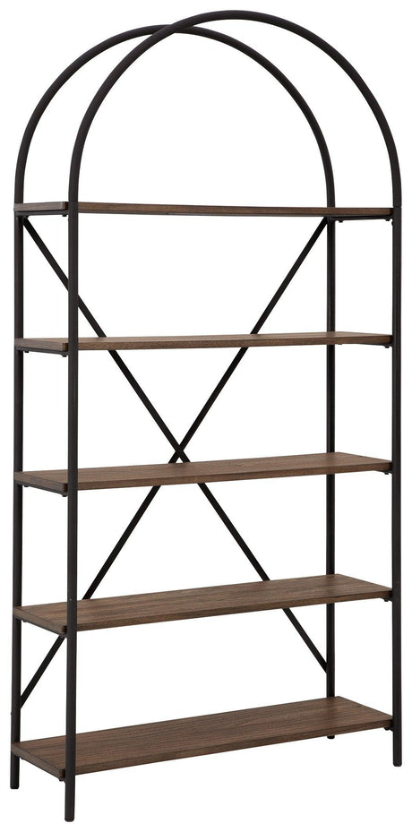 Galtbury Brown/Black Bookcase - Ella Furniture