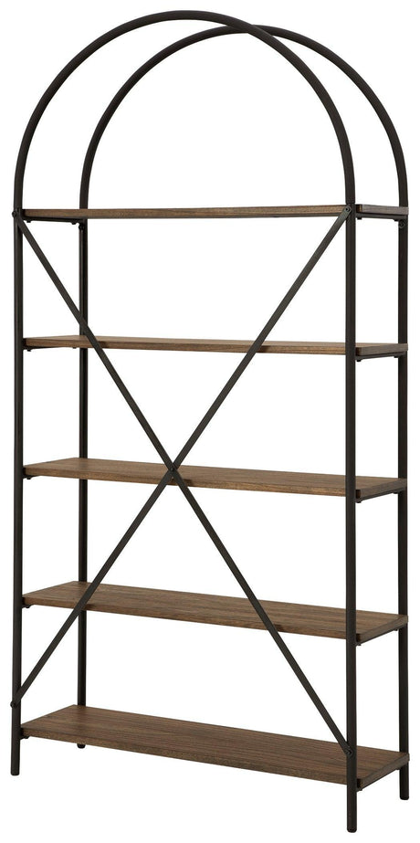 Galtbury Brown/Black Bookcase - Ella Furniture
