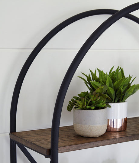 Galtbury Brown/Black Bookcase - Ella Furniture