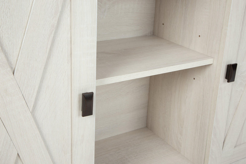 Turnley Distressed White Accent Cabinet - Ella Furniture