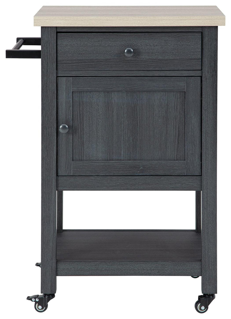 Boderidge Black Bar Cart - Ella Furniture