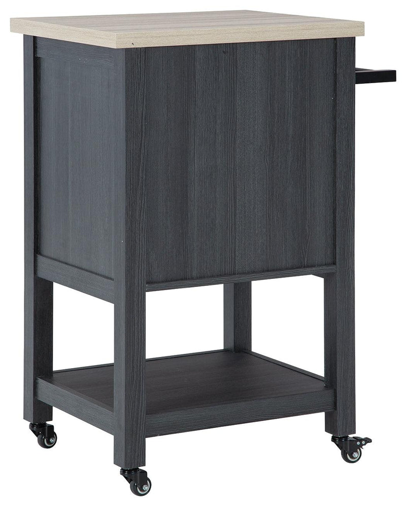 Boderidge Black Bar Cart - Ella Furniture