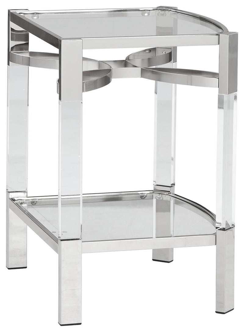 Chaseton Clear/silver Finish Accent Table