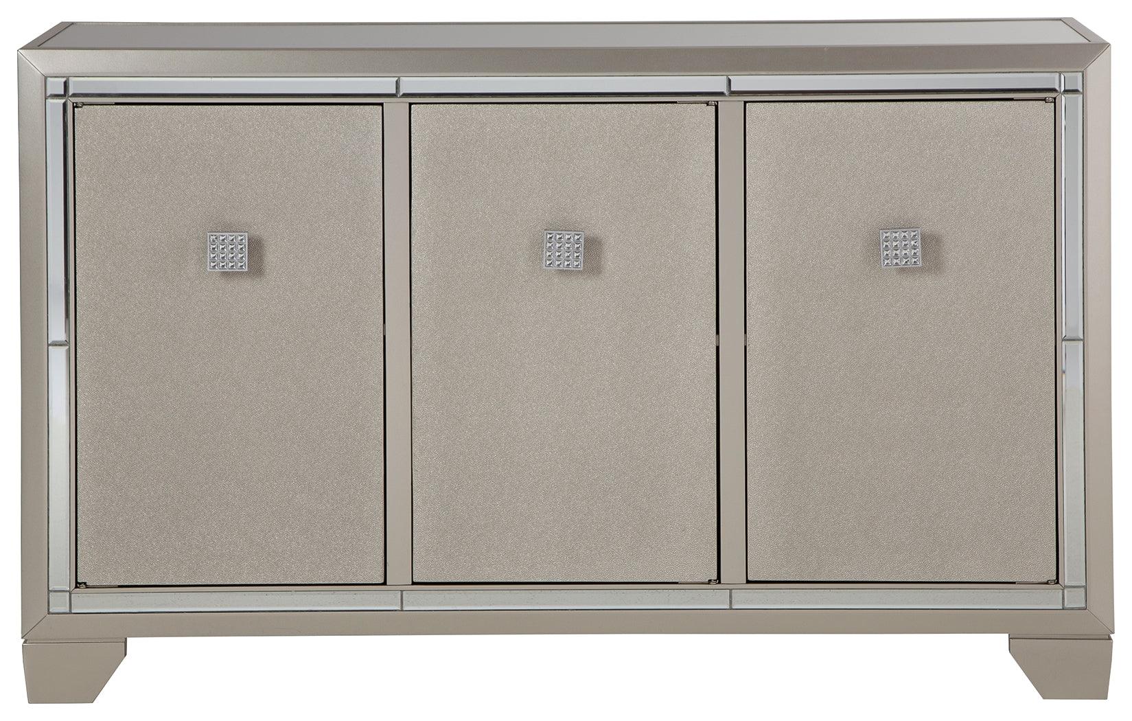 Chaseton Champagne Accent Cabinet - Ella Furniture