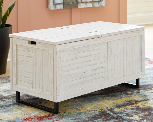 Coltport Distressed White Storage Trunk - Ella Furniture