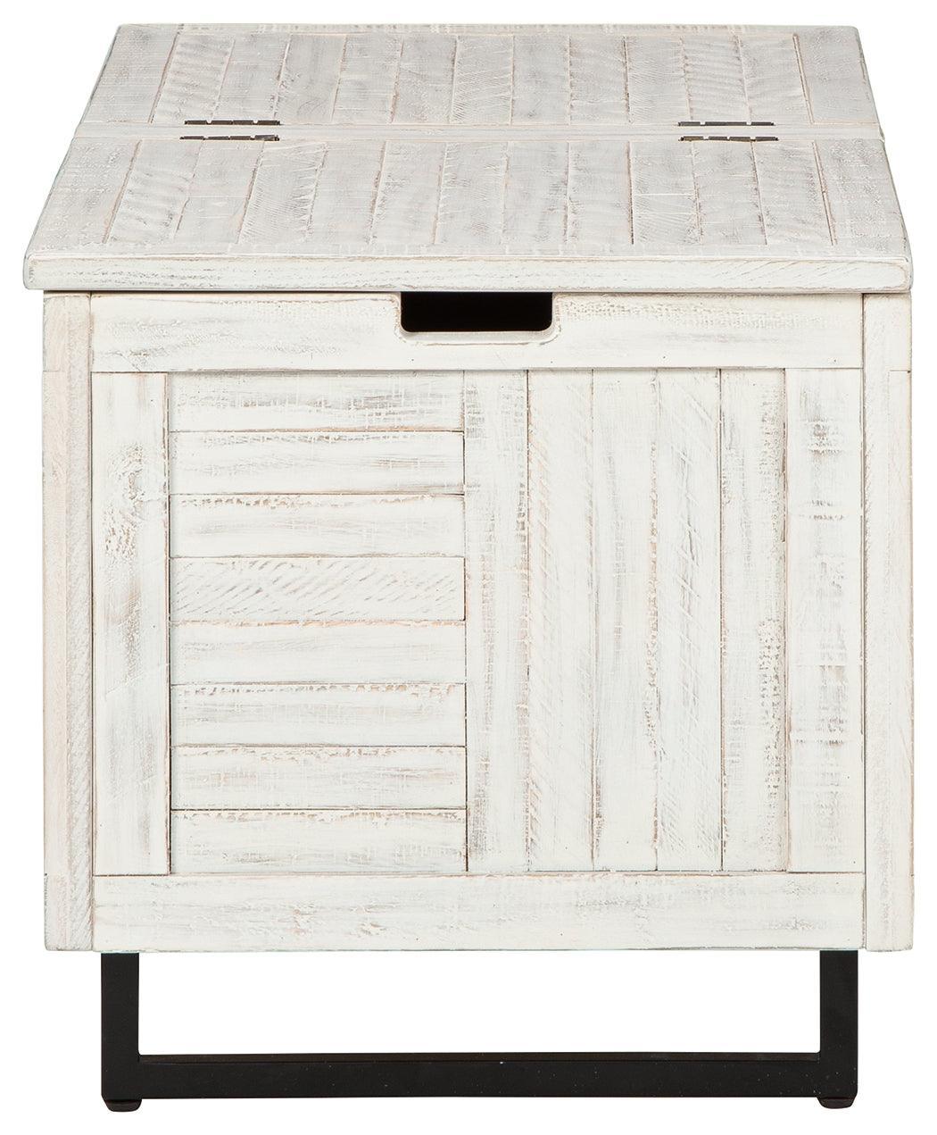 Coltport Distressed White Storage Trunk - Ella Furniture