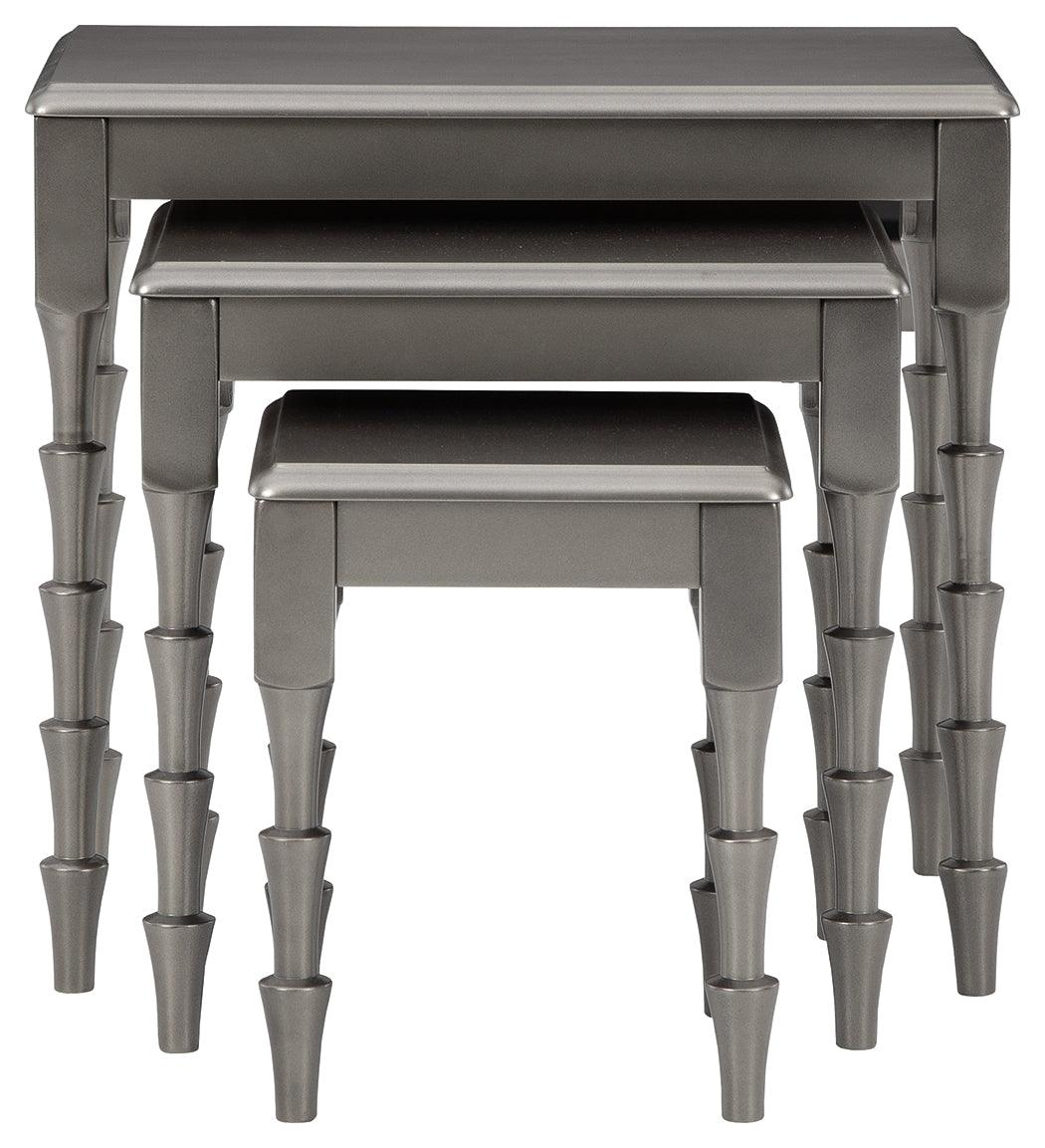 Larkendale Metallic Gray Accent Table (Set Of 3) - Ella Furniture