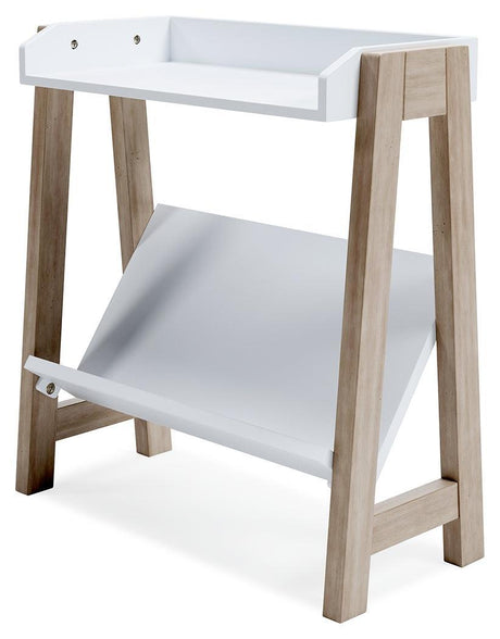 Blariden White/tan Small Bookcase - Ella Furniture