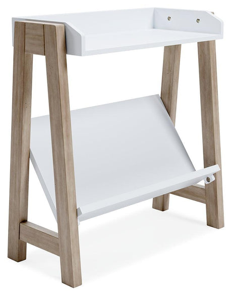 Blariden White/tan Small Bookcase - Ella Furniture