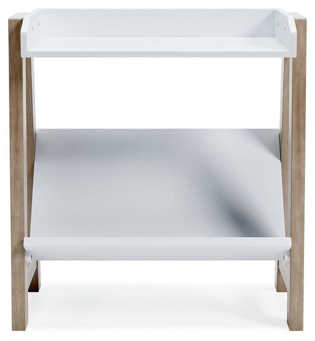 Blariden White/tan Small Bookcase - Ella Furniture
