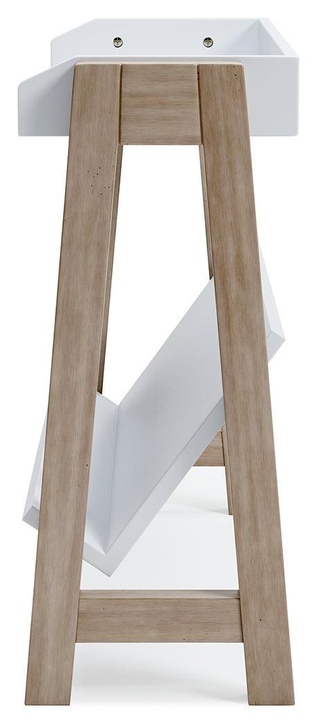 Blariden White/tan Small Bookcase - Ella Furniture
