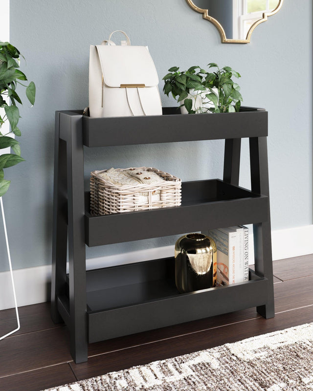 Blariden Metallic Gray Shelf Accent Table - Ella Furniture