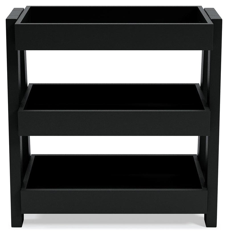 Blariden Metallic Gray Shelf Accent Table - Ella Furniture