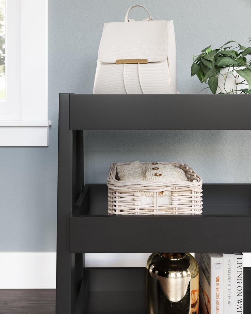 Blariden Metallic Gray Shelf Accent Table - Ella Furniture