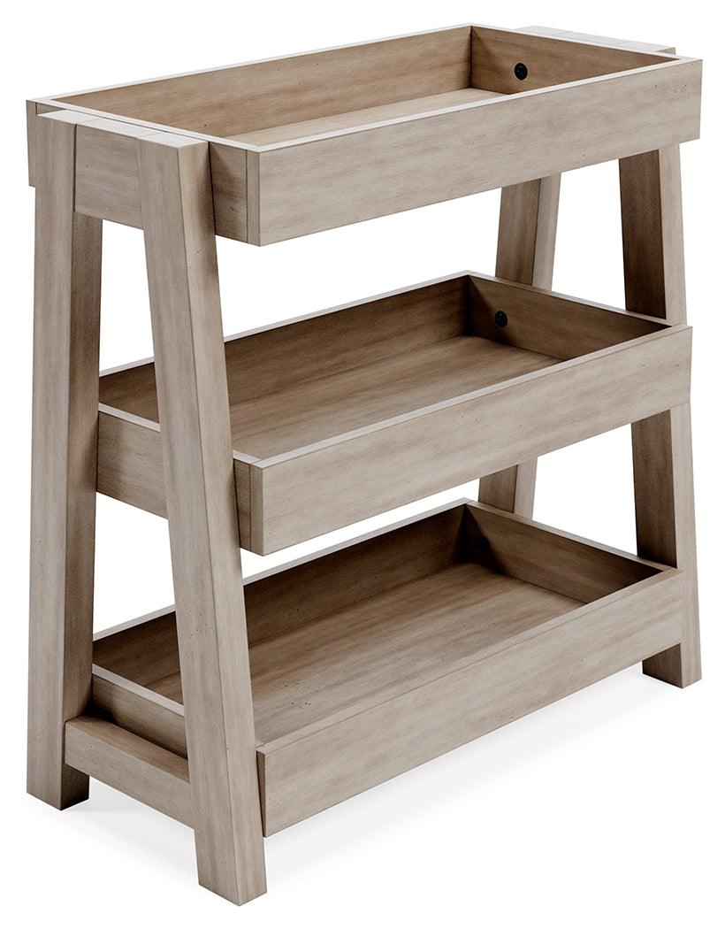 Blariden Light Tan Shelf Accent Table - Ella Furniture