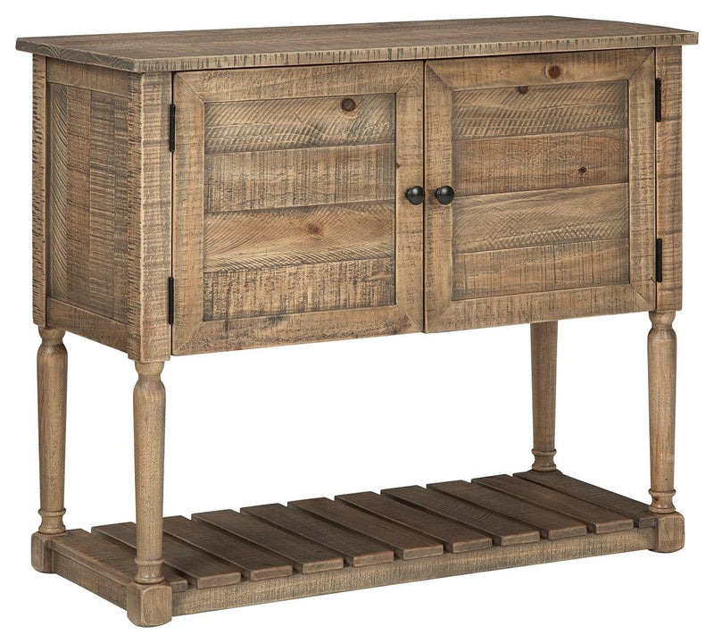 Lennick Antique Brown Accent Cabinet - Ella Furniture