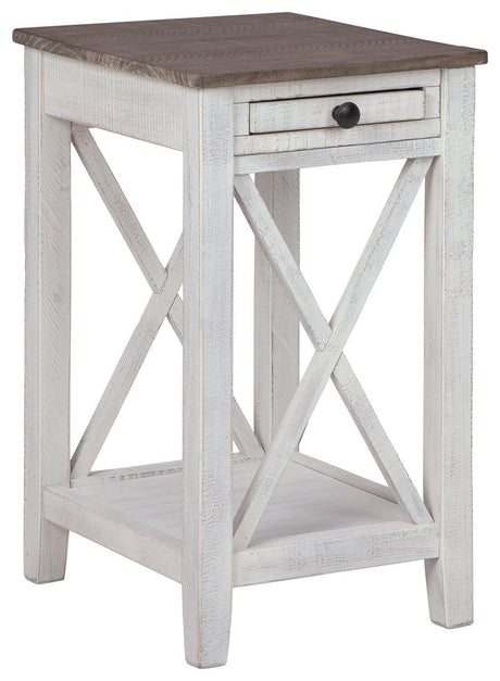 Adalane White/Gray Accent Table - Ella Furniture