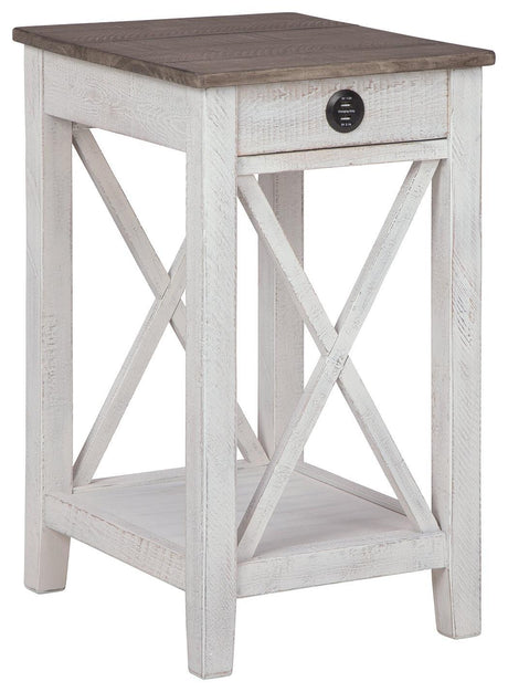 Adalane White/Gray Accent Table - Ella Furniture