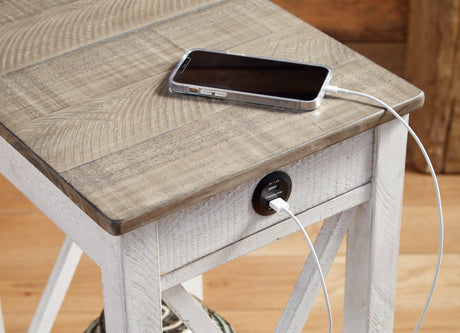 Adalane White/Gray Accent Table - Ella Furniture