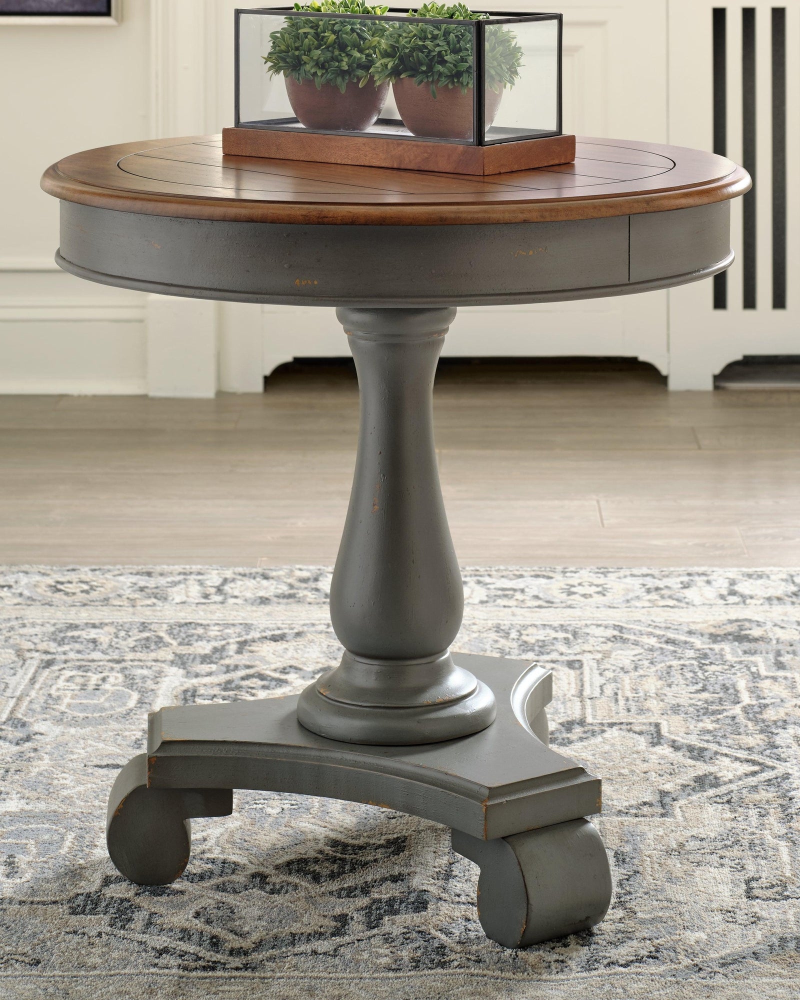 Mirimyn Gray/brown Accent Table - Ella Furniture