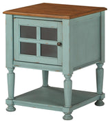 Mirimyn Teal/brown Accent Cabinet - Ella Furniture