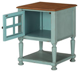 Mirimyn Teal/brown Accent Cabinet - Ella Furniture