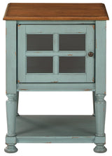 Mirimyn Teal/brown Accent Cabinet - Ella Furniture