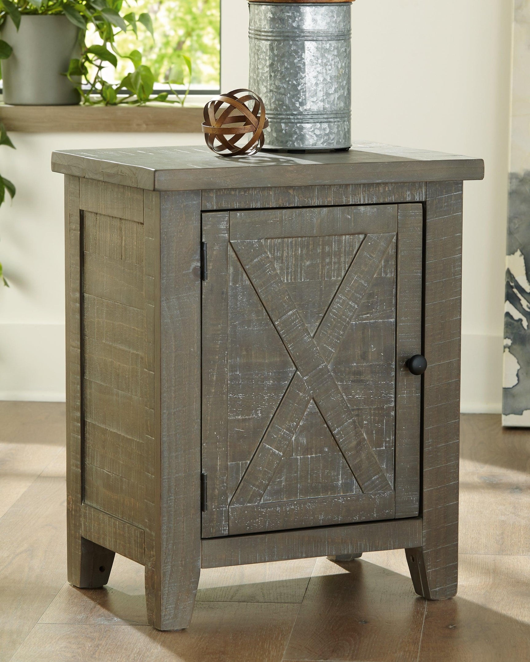 Pierston Gray Accent Cabinet - Ella Furniture